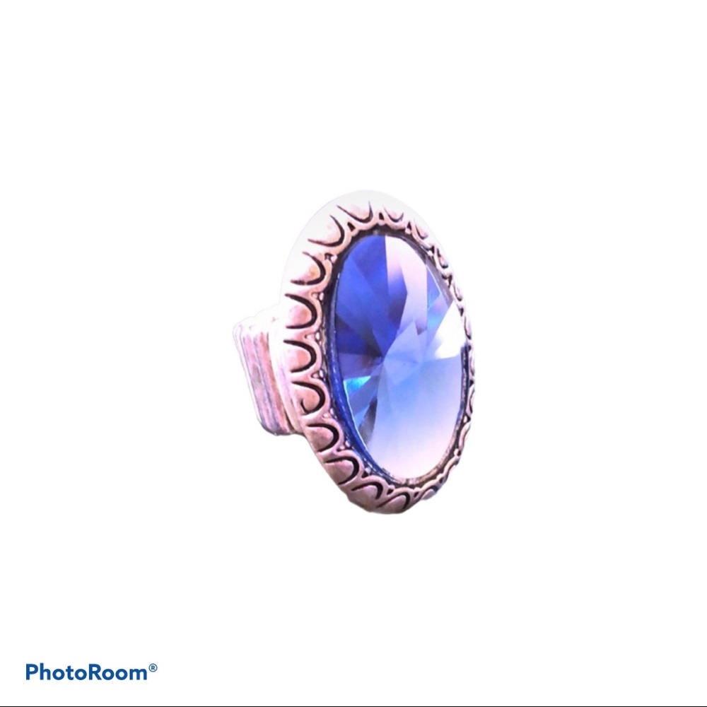 Vtg Witchy Whimsigoth‎ Blue Purple Prism Adjustable Ring
